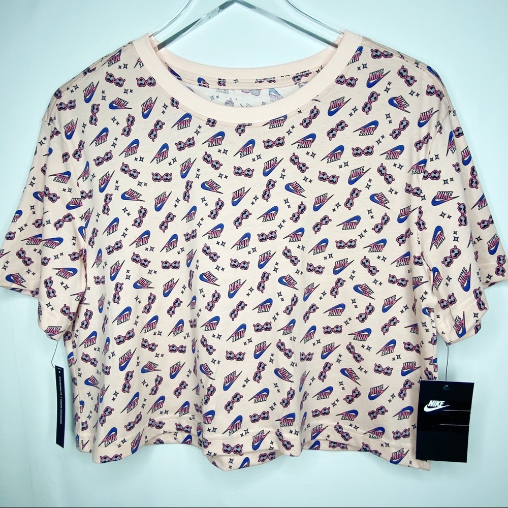Nike NWT Small Printed Cotton Cropped T-Shirt - Picture 4 of 9